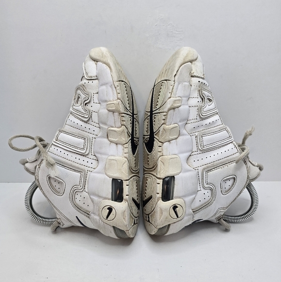 Nike Air | More Uptempo 96 white leather  sporty hi-top sneakers | KIDS 2 - Picture 9 of 11